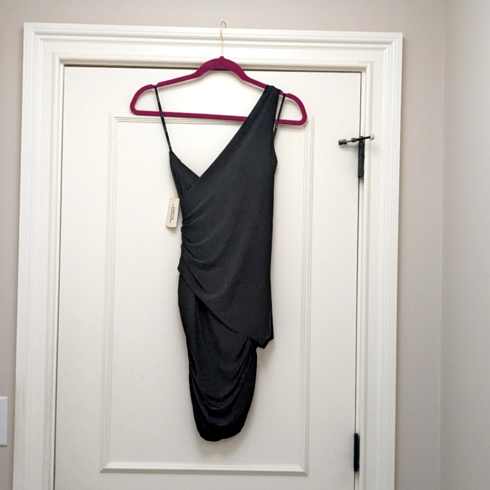 Asymmetric Rhinestone Cocktail Dress - Picture 2 of 3